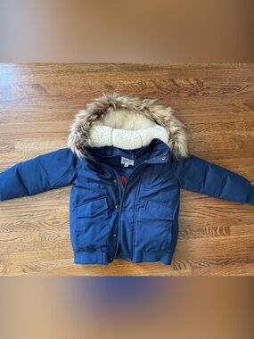 Appaman City Transit Classic Blue Faux Fur Trim Hooded Winter Jacket